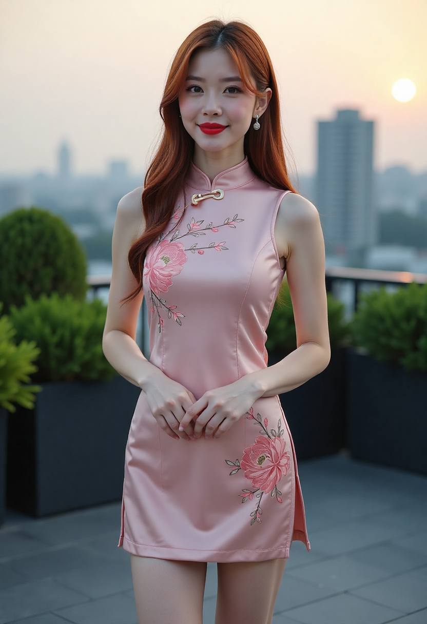 江边渡口的夜色与停靠的渡船